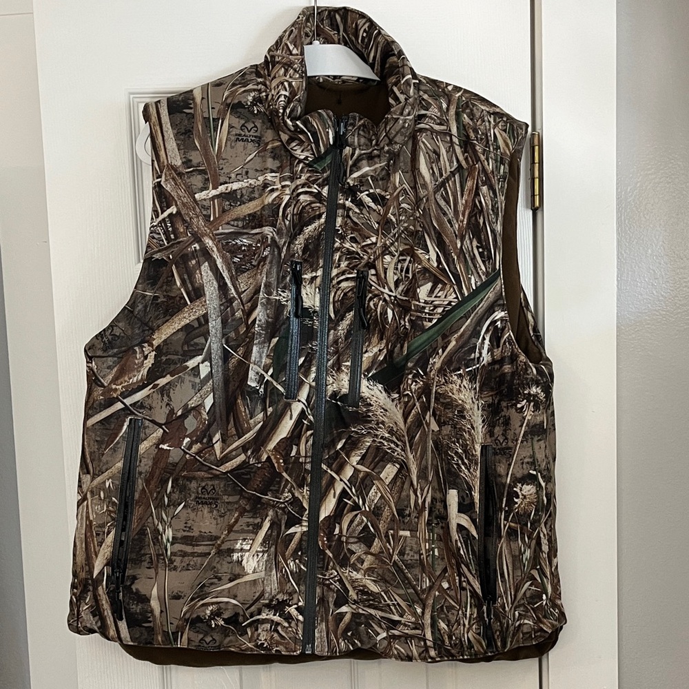 Realtree Brown and Green Camouflage Fleece Vest Size XL